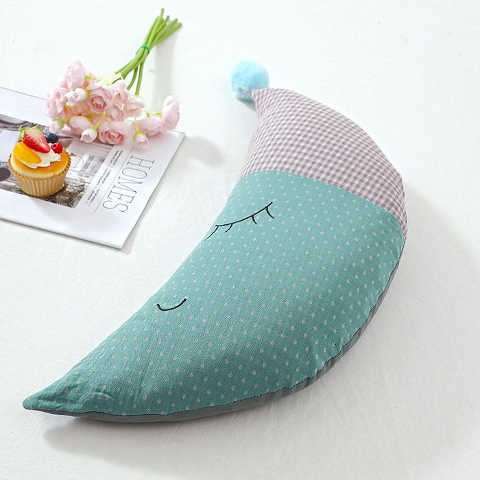 91家纺网 家纺一手货源 找家纺 糖果枕芯 2025新款异性荞麦枕月亮枕调理颈椎枕头枕芯 小月亮 绿色