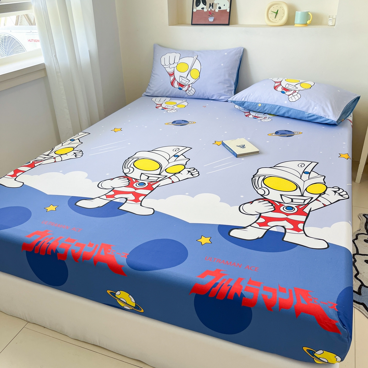 91家纺网 家纺一手货源 找家纺 孩子王家纺 2025春夏新款卡通全棉纯棉正版授权小版奥特曼-三丽鸥A版床笠单床笠(含防伪码） 法王艾斯