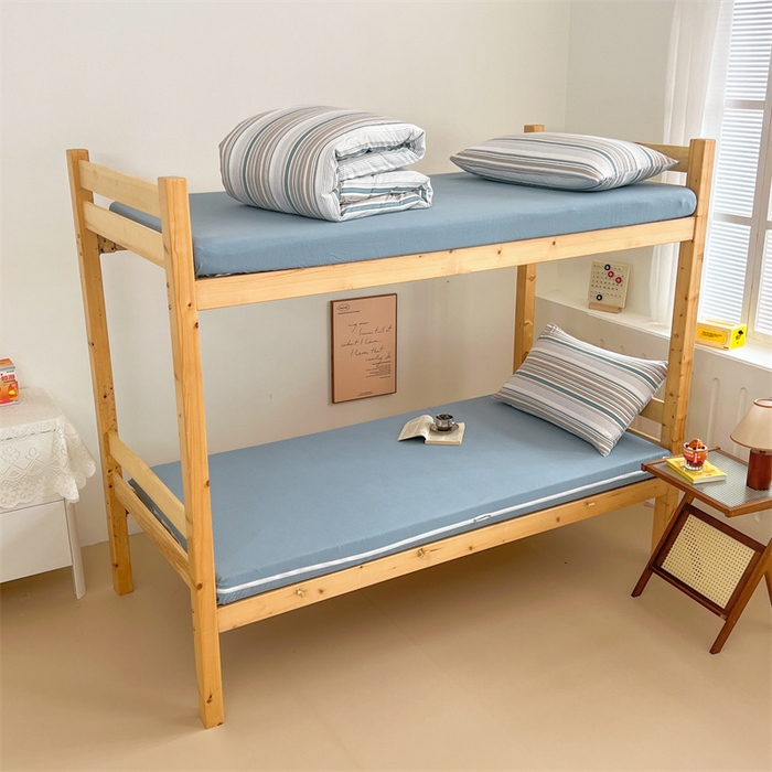 91家纺网 家纺一手货源 找家纺 多品家纺 2025春夏新款超柔水洗棉学生宿舍三件套 布鲁斯