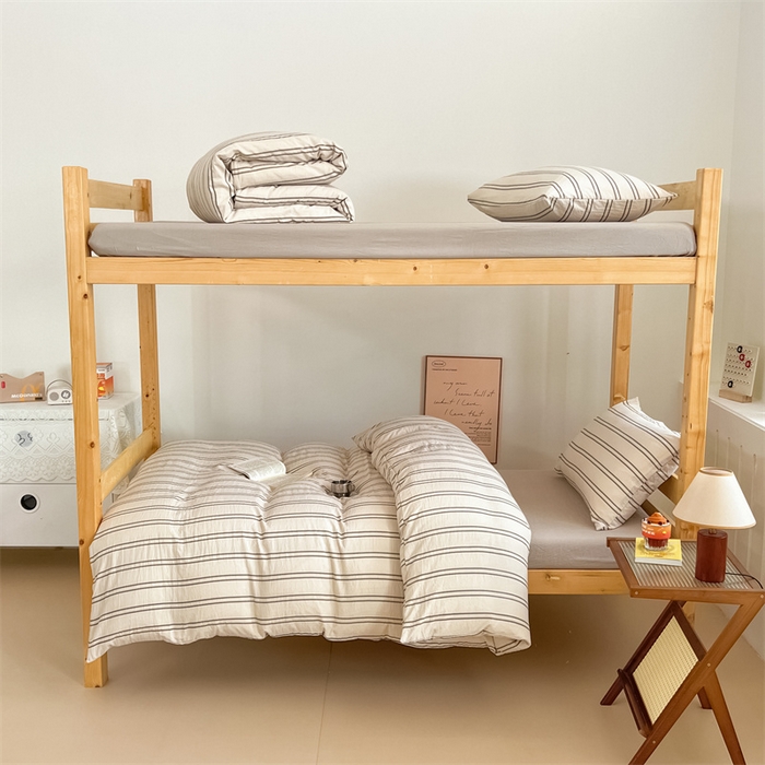 91家纺网 家纺一手货源 找家纺 多品家纺 2025春夏新款超柔水洗棉学生宿舍三件套 幻影