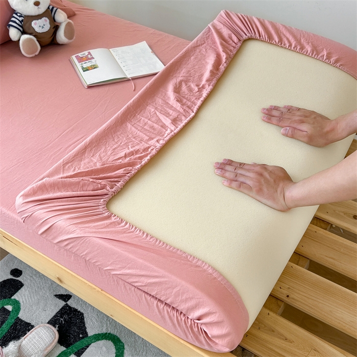 91家纺网 家纺一手货源 找家纺 多品家纺 2025春夏新款超柔水洗棉学生宿舍三件套 蜜桃粉