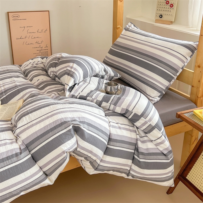 91家纺网 家纺一手货源 找家纺 多品家纺 2025春夏新款超柔水洗棉学生宿舍三件套 墨尔本