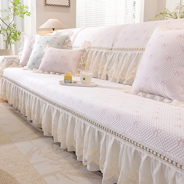 91家纺网 家纺一手货源 找家纺 （总）共鸣沙发垫 2025新款夏凉蝴蝶结沙发直排沙发垫