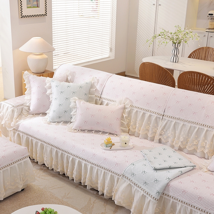 91家纺网 家纺一手货源 找家纺 （总）共鸣沙发垫 2025新款夏凉蝴蝶结沙发直排沙发垫