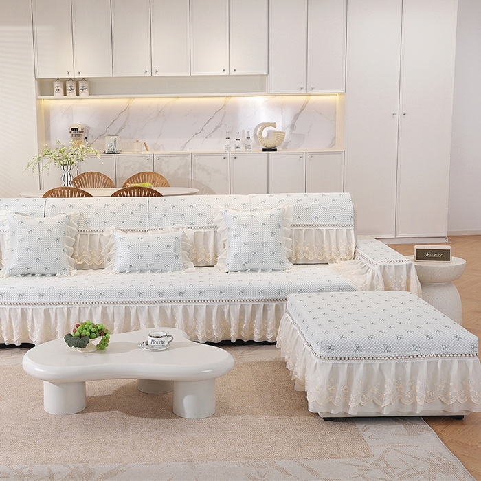 共鸣沙发垫 2025新款夏凉蝴蝶结沙发直排沙发垫 蝴蝶结浅绿