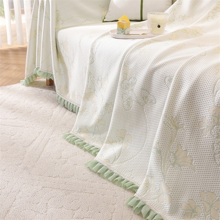 91家纺网 家纺一手货源 找家纺 共鸣沙发垫 2025新款夏季凉感沙发巾 凉感蔓枝