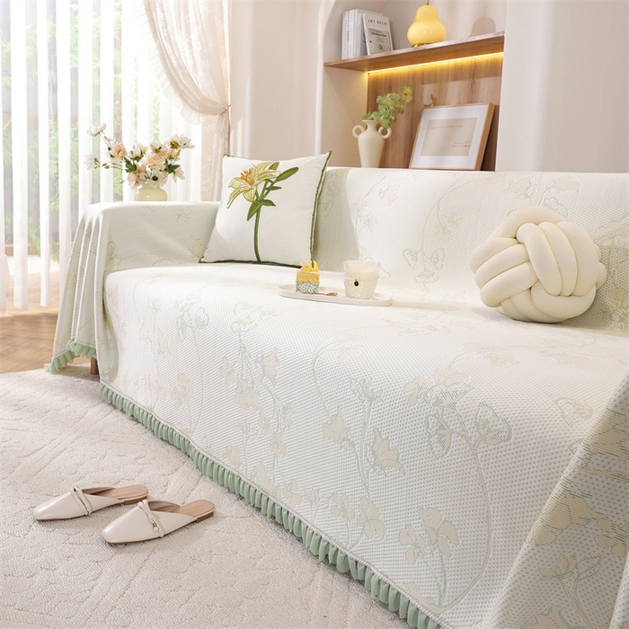 91家纺网 家纺一手货源 找家纺 共鸣沙发垫 2025新款夏季凉感沙发巾 凉感蔓枝