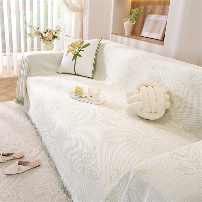 91家纺网 家纺一手货源 找家纺 共鸣沙发垫 2025新款夏季凉感沙发巾 凉感蔓枝