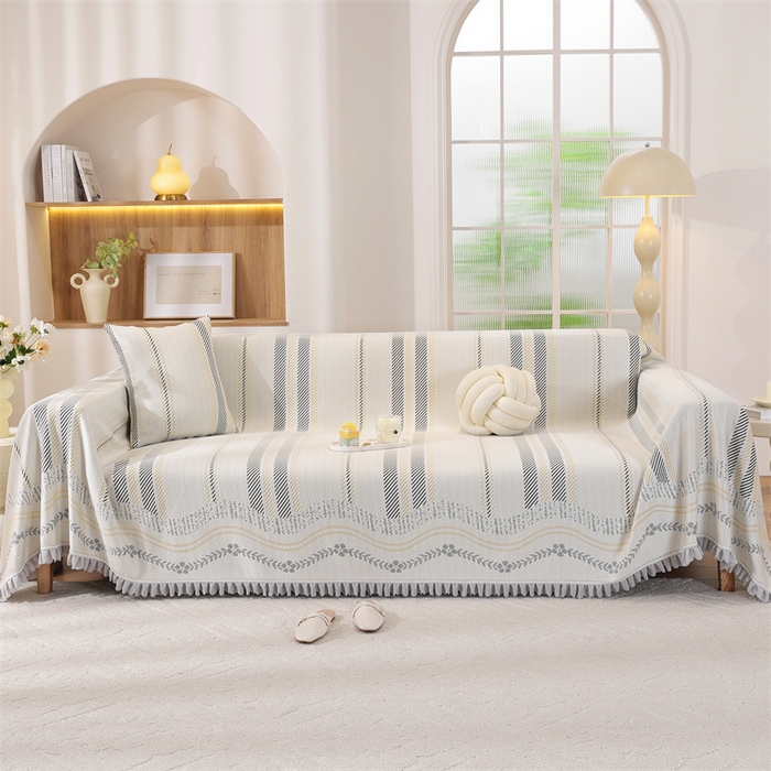 共鸣沙发垫 2025新款夏季凉感沙发巾 凉感条纹
