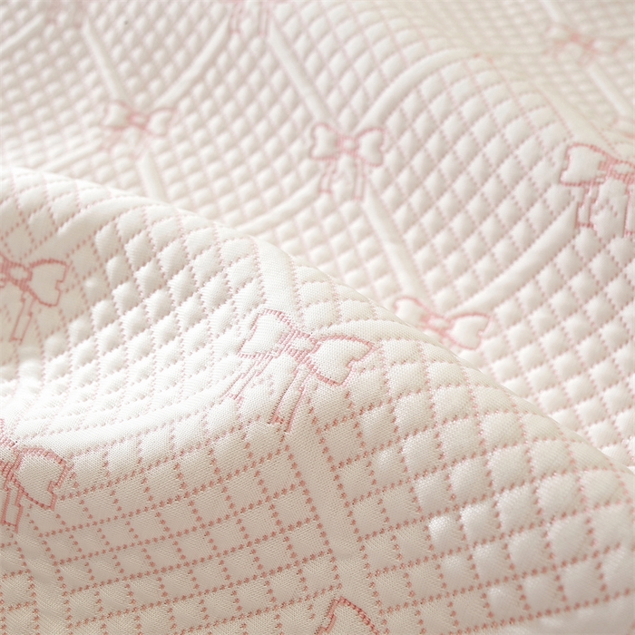 91家纺网 家纺一手货源 找家纺 共鸣沙发垫 2025新款凉豆豆床笠款凉席 床笠蝴蝶结浅粉