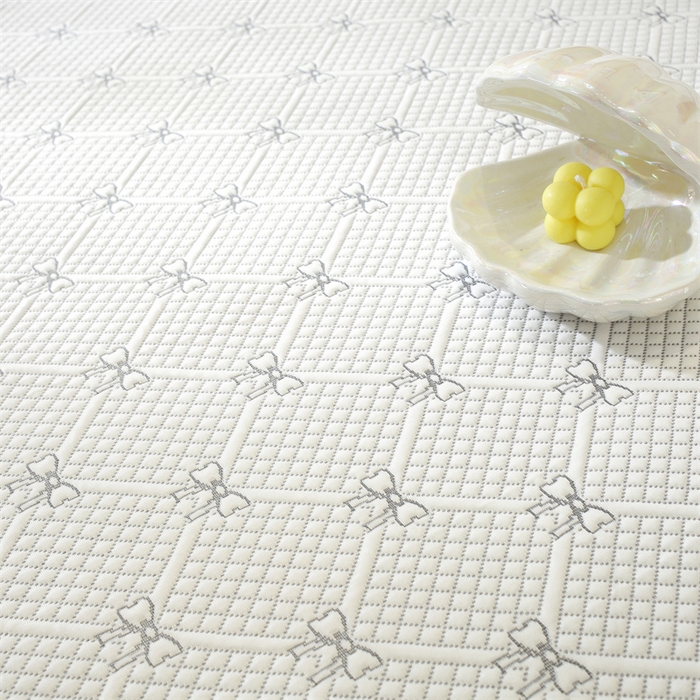 91家纺网 家纺一手货源 找家纺 共鸣沙发垫 2025新款凉豆豆床笠款凉席 床笠蝴蝶结浅灰