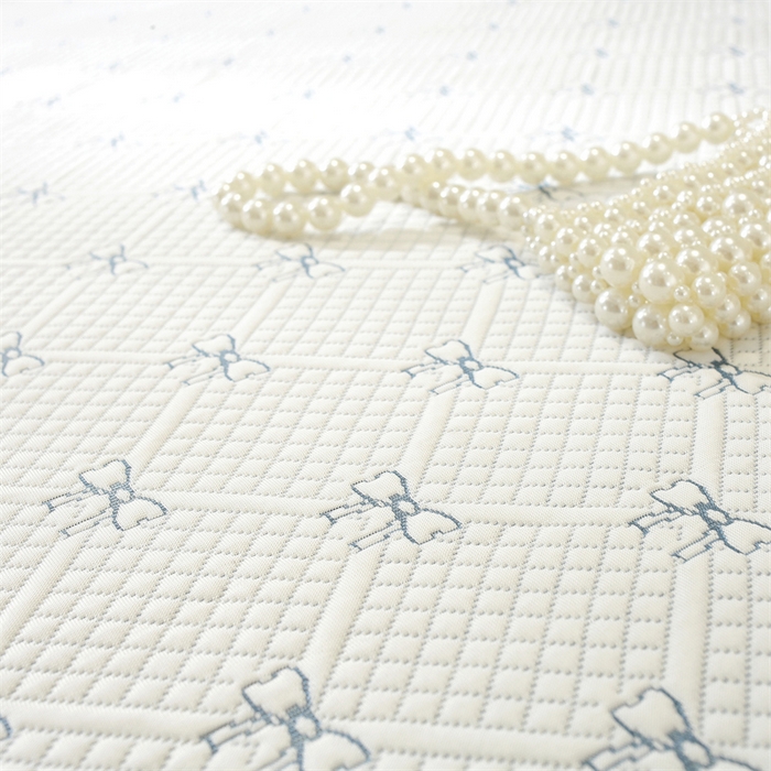 91家纺网 家纺一手货源 找家纺 共鸣沙发垫 2025新款凉豆豆床笠款凉席 床笠蝴蝶结浅蓝