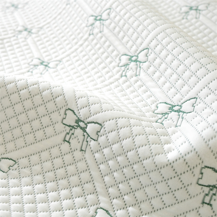 91家纺网 家纺一手货源 找家纺 共鸣沙发垫 2025新款凉豆豆床笠款凉席 床笠蝴蝶结浅绿