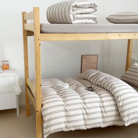 91家纺网 家纺一手货源 找家纺 多品家纺 2025春夏新款超柔水洗棉学生宿舍三件套 幻影