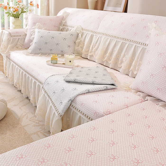 91家纺网 家纺一手货源 找家纺 （总）共鸣沙发垫 2025新款凉感蝴蝶结沙发垫