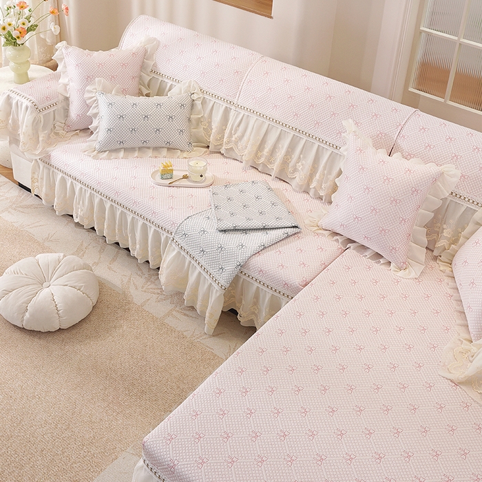 91家纺网 家纺一手货源 找家纺 （总）共鸣沙发垫 2025新款凉感蝴蝶结沙发垫