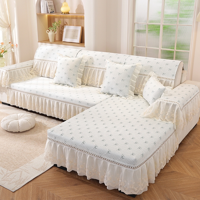 共鸣沙发垫 2025新款凉感蝴蝶结沙发垫 蝴蝶结浅绿