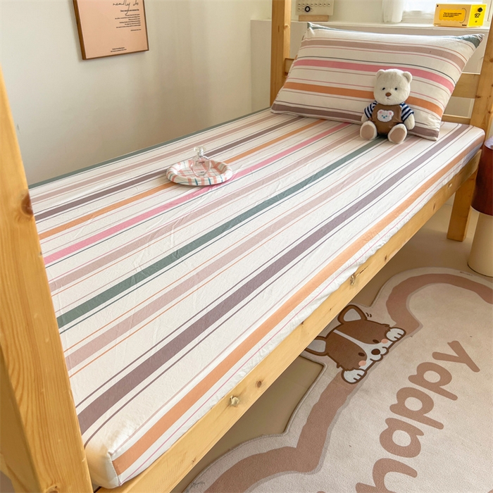 91家纺网 家纺一手货源 找家纺 多品家纺 2025春夏新款超柔水洗棉学生宿舍床笠 可可西里