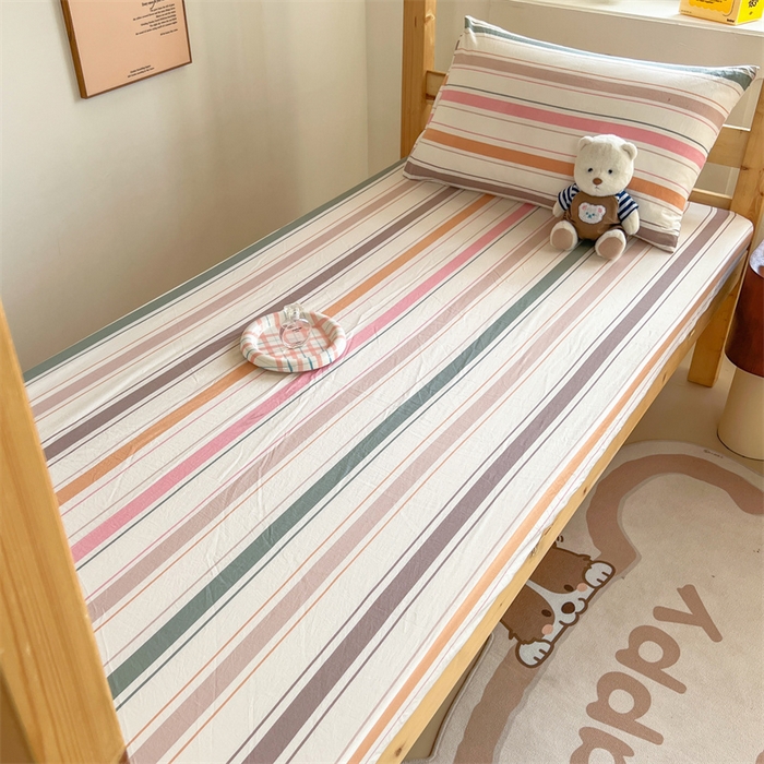 91家纺网 家纺一手货源 找家纺 多品家纺 2025春夏新款超柔水洗棉学生宿舍床笠 可可西里