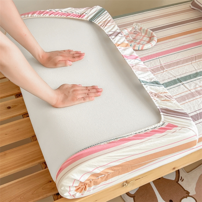 91家纺网 家纺一手货源 找家纺 多品家纺 2025春夏新款超柔水洗棉学生宿舍床笠 可可西里