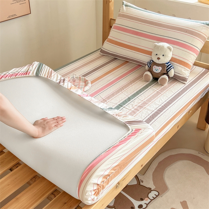 91家纺网 家纺一手货源 找家纺 多品家纺 2025春夏新款超柔水洗棉学生宿舍床笠 可可西里