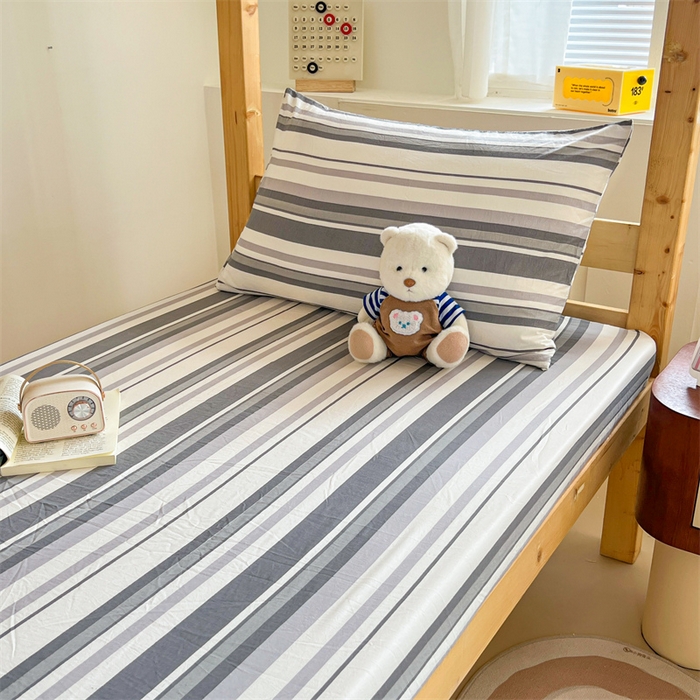 91家纺网 家纺一手货源 找家纺 多品家纺 2025春夏新款超柔水洗棉学生宿舍床笠 墨尔本