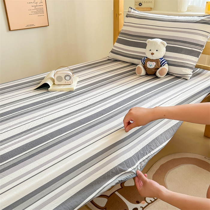 91家纺网 家纺一手货源 找家纺 多品家纺 2025春夏新款超柔水洗棉学生宿舍床笠 墨尔本