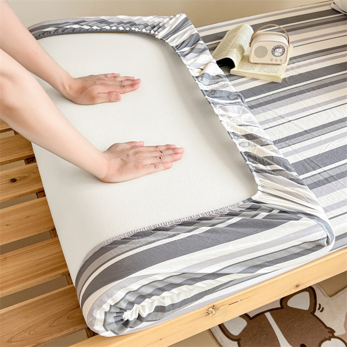 91家纺网 家纺一手货源 找家纺 多品家纺 2025春夏新款超柔水洗棉学生宿舍床笠 墨尔本