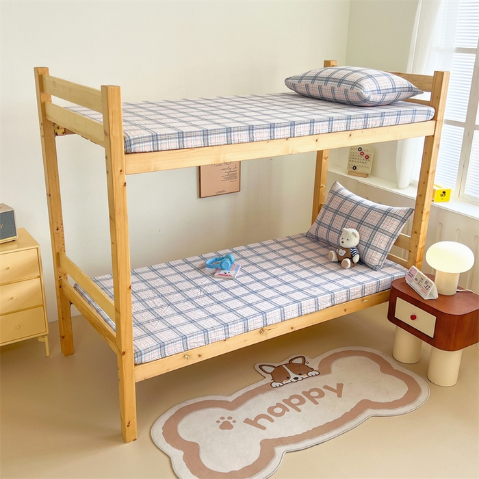 91家纺网 家纺一手货源 找家纺 多品家纺 2025春夏新款超柔水洗棉学生宿舍床笠 青涩