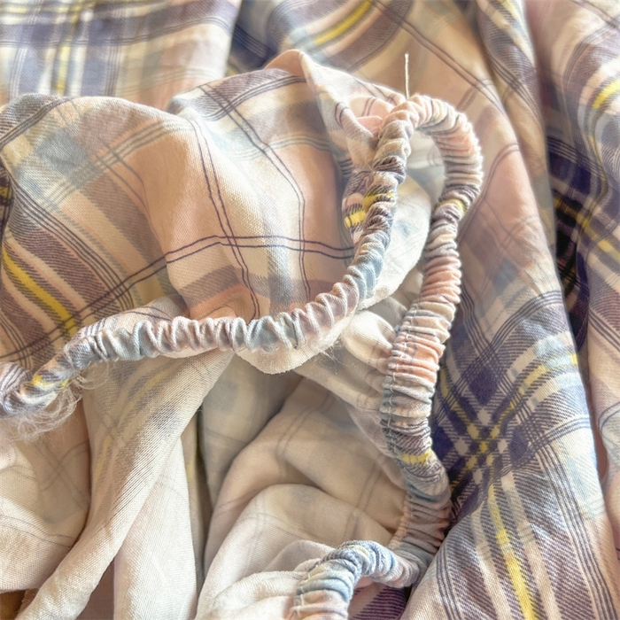 91家纺网 家纺一手货源 找家纺 多品家纺 2025春夏新款超柔水洗棉学生宿舍床笠 青涩