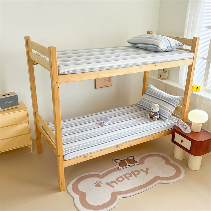 91家纺网 家纺一手货源 找家纺 多品家纺 2025春夏新款超柔水洗棉学生宿舍床笠 苏格兰