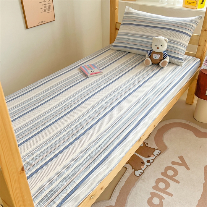 91家纺网 家纺一手货源 找家纺 多品家纺 2025春夏新款超柔水洗棉学生宿舍床笠 苏格兰