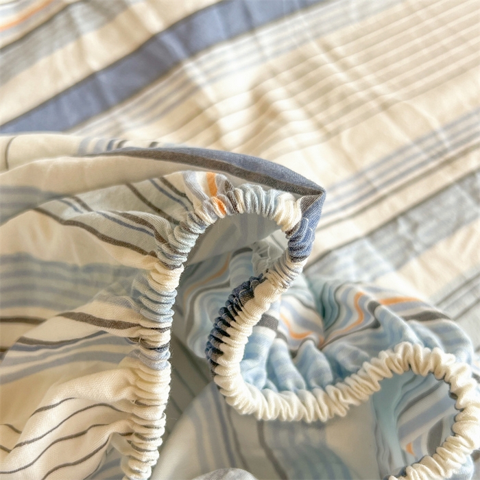 91家纺网 家纺一手货源 找家纺 多品家纺 2025春夏新款超柔水洗棉学生宿舍床笠 苏格兰