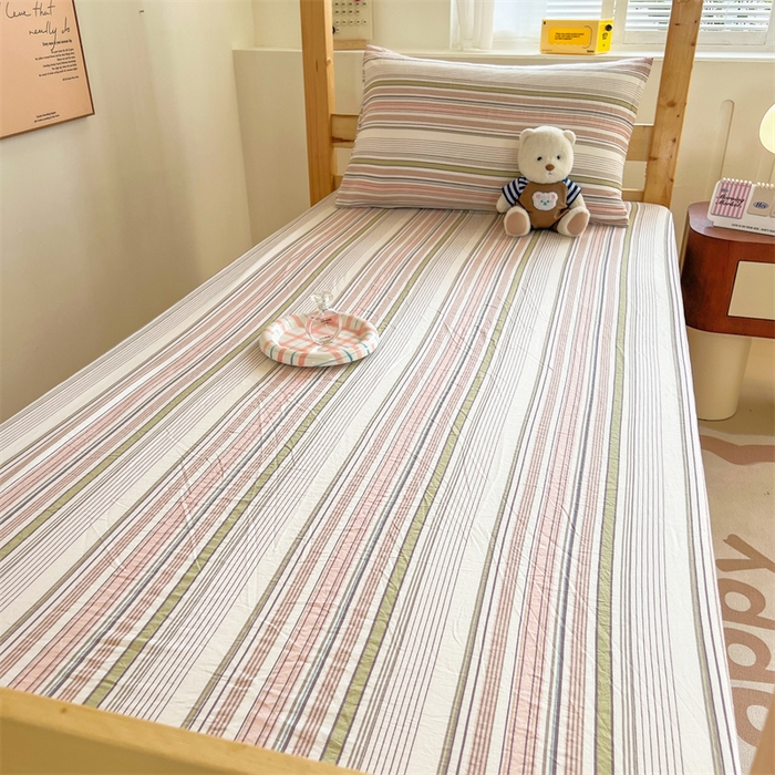 91家纺网 家纺一手货源 找家纺 多品家纺 2025春夏新款超柔水洗棉学生宿舍床笠 唯爱