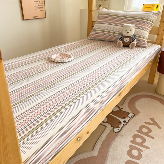 91家纺网 家纺一手货源 找家纺 多品家纺 2025春夏新款超柔水洗棉学生宿舍床笠 唯爱