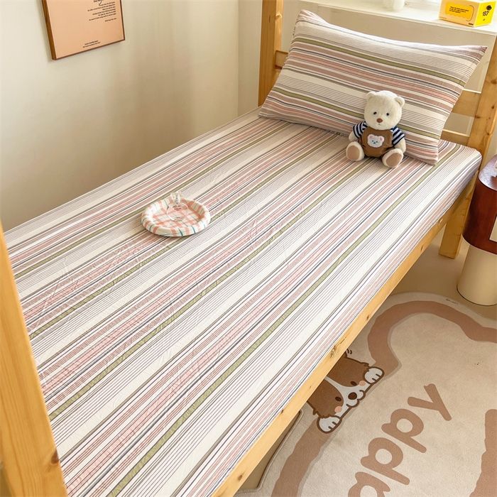 91家纺网 家纺一手货源 找家纺 多品家纺 2025春夏新款超柔水洗棉学生宿舍床笠 唯爱