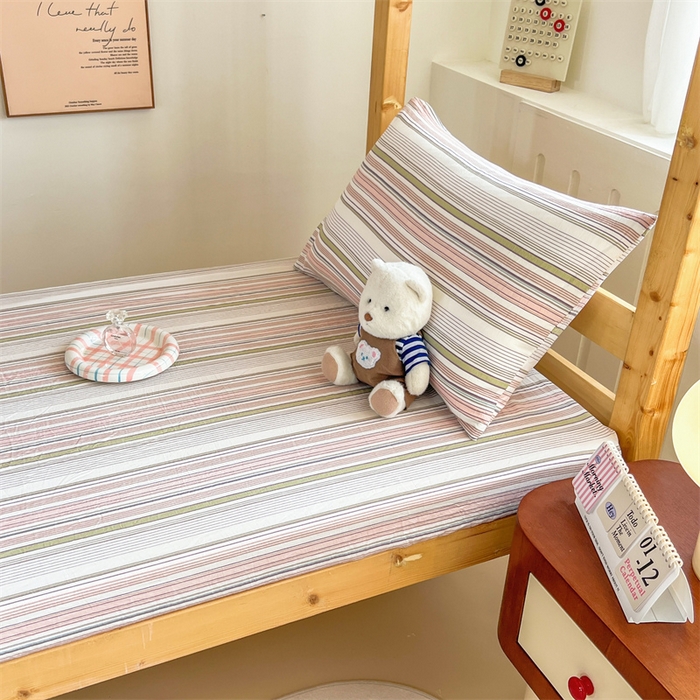 91家纺网 家纺一手货源 找家纺 多品家纺 2025春夏新款超柔水洗棉学生宿舍床笠 唯爱