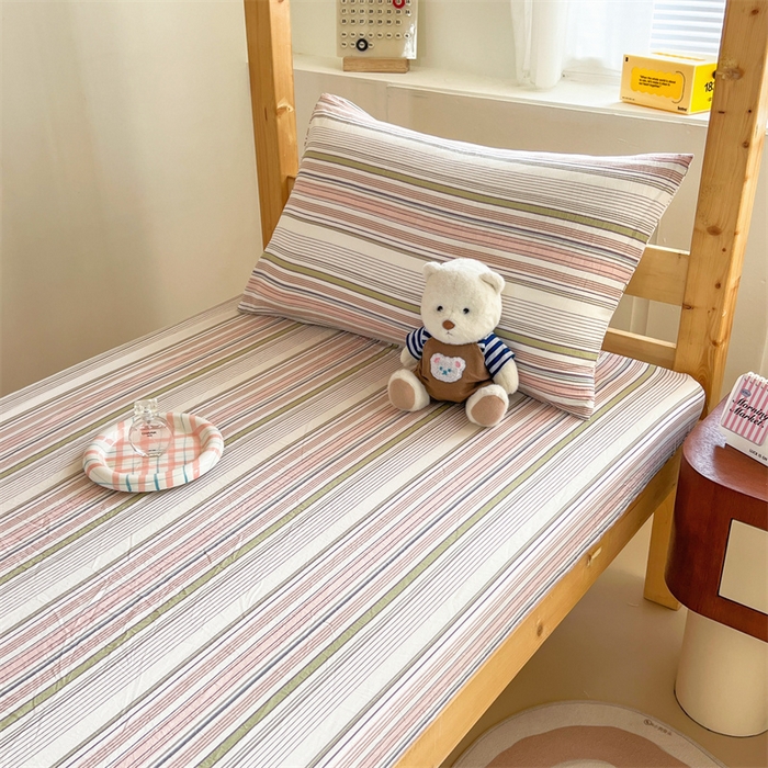 91家纺网 家纺一手货源 找家纺 多品家纺 2025春夏新款超柔水洗棉学生宿舍床笠 唯爱