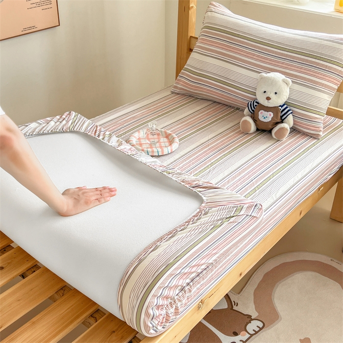 91家纺网 家纺一手货源 找家纺 多品家纺 2025春夏新款超柔水洗棉学生宿舍床笠 唯爱