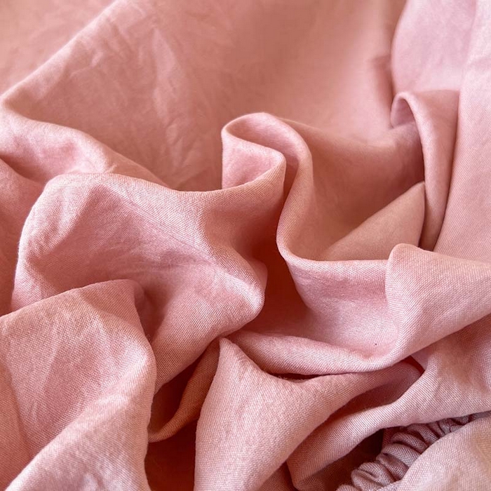 91家纺网 家纺一手货源 找家纺 多品家纺 2025春夏新款超柔水洗棉学生宿舍床笠 栗子粉