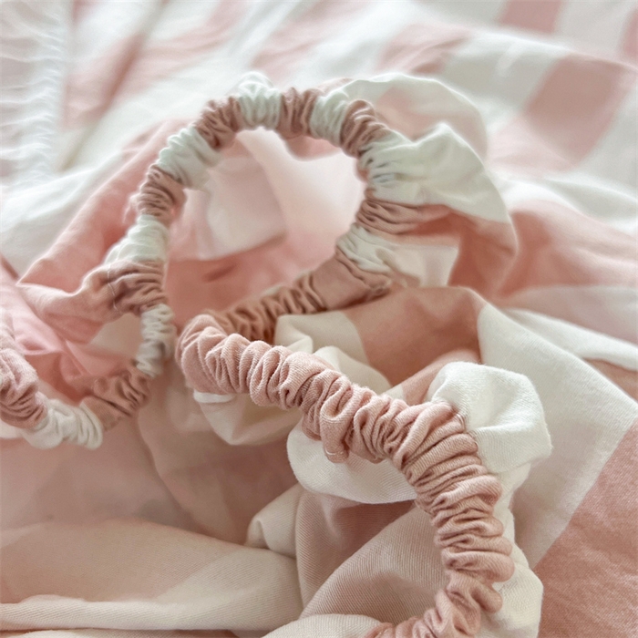 91家纺网 家纺一手货源 找家纺 多品家纺 2025春夏新款超柔水洗棉学生宿舍床笠 蜜桃粉