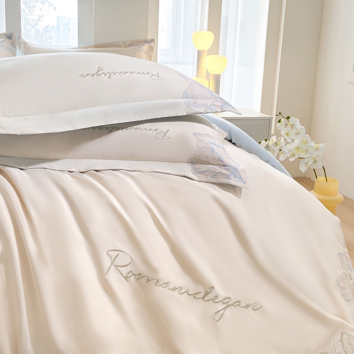 91家纺网 家纺一手货源 找家纺 （总）花愿（原花纪） 2025新款水洗冰丝刺绣四件套-花恋系列