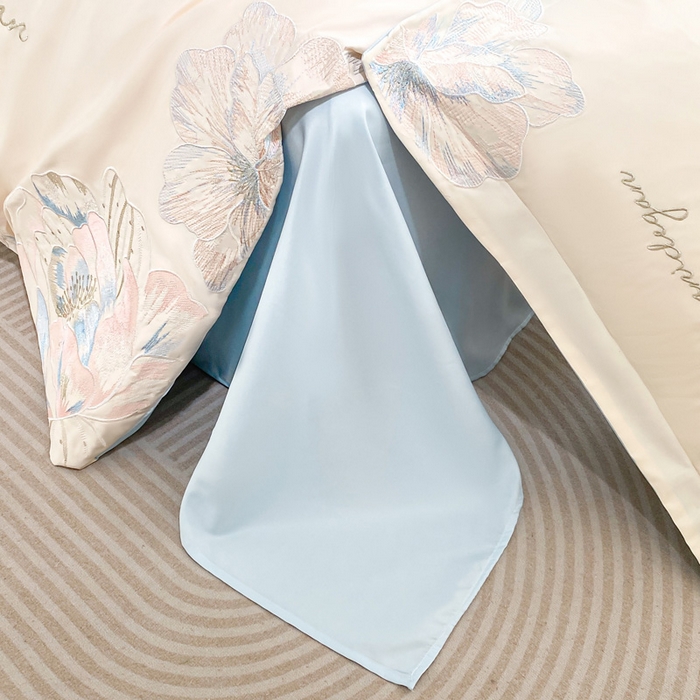 91家纺网 家纺一手货源 找家纺 （总）花愿（原花纪） 2025新款水洗冰丝刺绣四件套-花恋系列