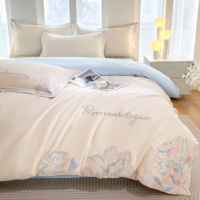 91家纺网 家纺一手货源 找家纺 （总）花愿（原花纪） 2025新款水洗棉刺绣三角针四件套系列-芭提雅