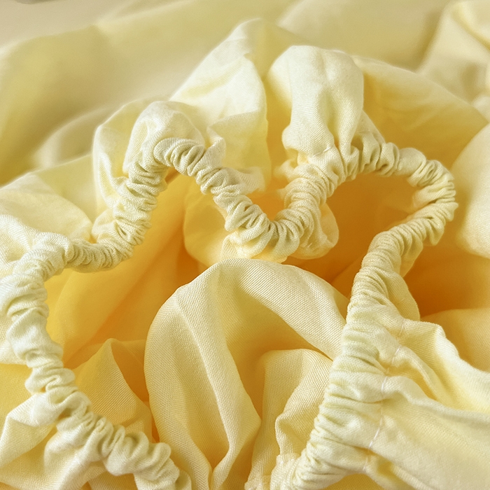 91家纺网 家纺一手货源 找家纺 多品家纺 2025春夏新款超柔水洗棉学生宿舍床笠 奶黄