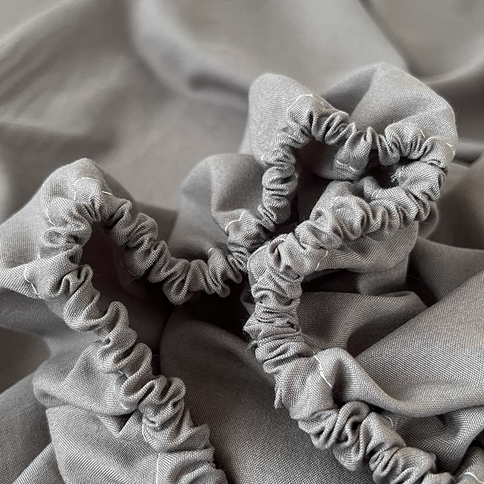 91家纺网 家纺一手货源 找家纺 多品家纺 2025春夏新款超柔水洗棉学生宿舍床笠 浅灰