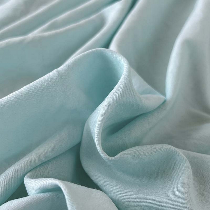 91家纺网 家纺一手货源 找家纺 多品家纺 2025春夏新款超柔水洗棉学生宿舍床笠 天空蓝