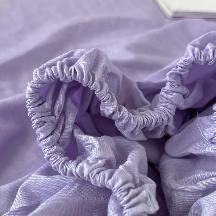 91家纺网 家纺一手货源 找家纺 多品家纺 2025春夏新款超柔水洗棉学生宿舍床笠 香芋紫