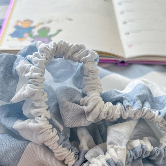 91家纺网 家纺一手货源 找家纺 多品家纺 2025春夏新款超柔水洗棉学生宿舍床笠 星蓝