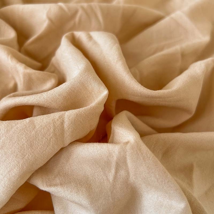 91家纺网 家纺一手货源 找家纺 多品家纺 2025春夏新款超柔水洗棉学生宿舍床笠 杏黄